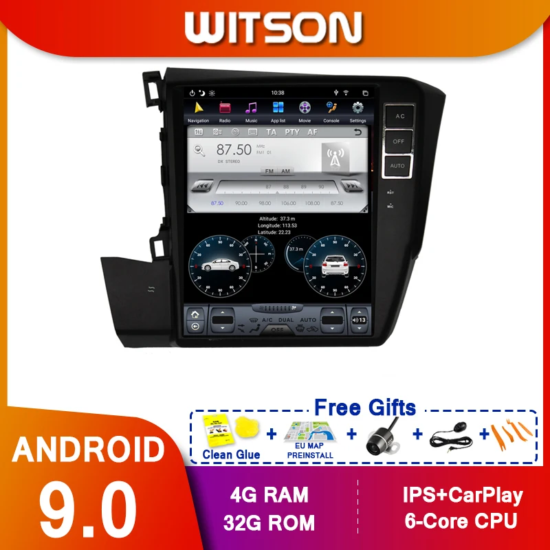 

Вертикальный экран WITSON в стиле Tesla, Android 9,0 для HONDA CIVIC 2012, автомагнитола, мультимедийный плеер, навигация