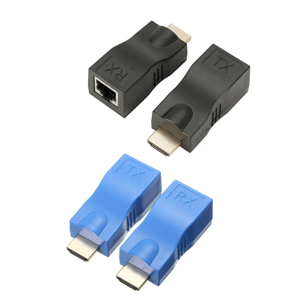 

HDMI Extender RJ45 LAN Network Extension Transmitter Receiver TX RX Cat5e CAT6 Ethernet Cable 30m 4K HD TV
