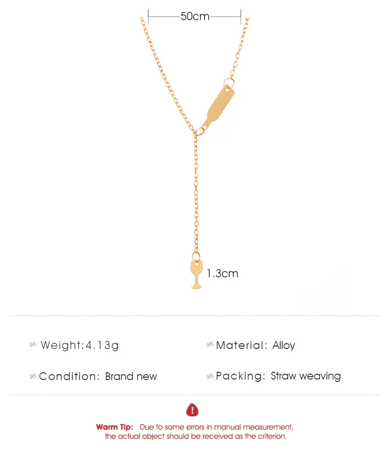 ZYZQ простое ожерелье на свитер уникальная индивидуальность винная чашка длинный