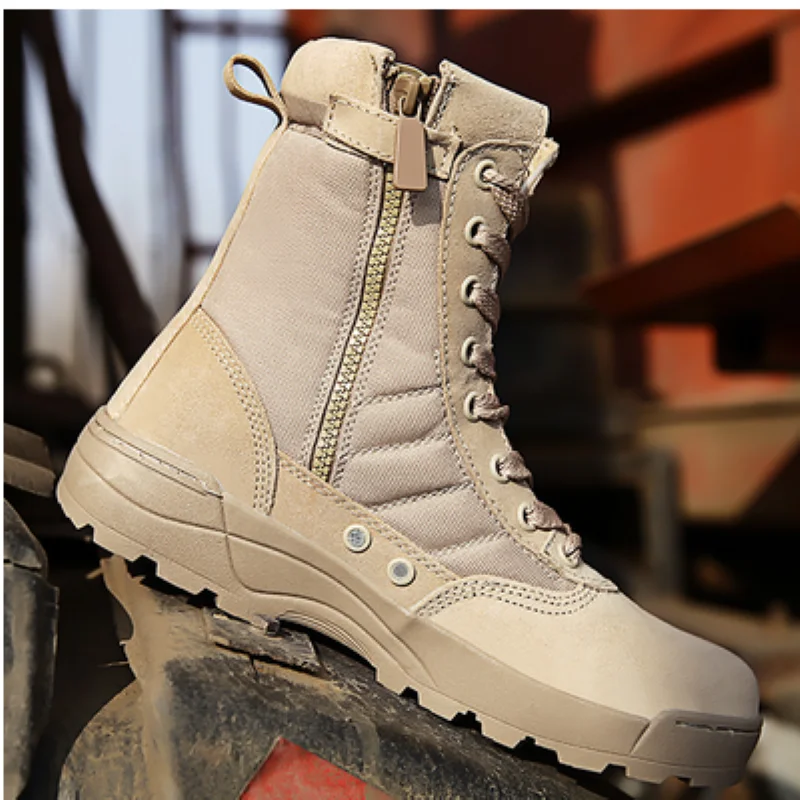 

Fashion men's boots winter outdoor military boots breathable military boots long barrel desert boots men's hiking shoes non-slip