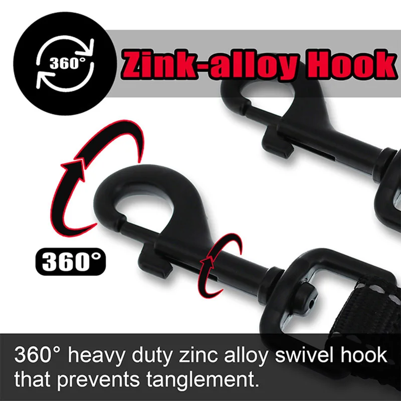 Светоотражающий двойной поводок для собак Truelove прочный регулируемый прогулок и