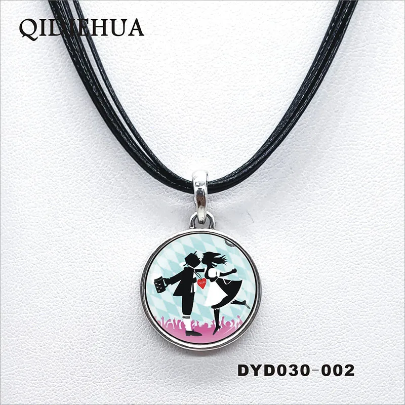 Простые геометрические круглые подвески ожерелья из сплава с эмалью