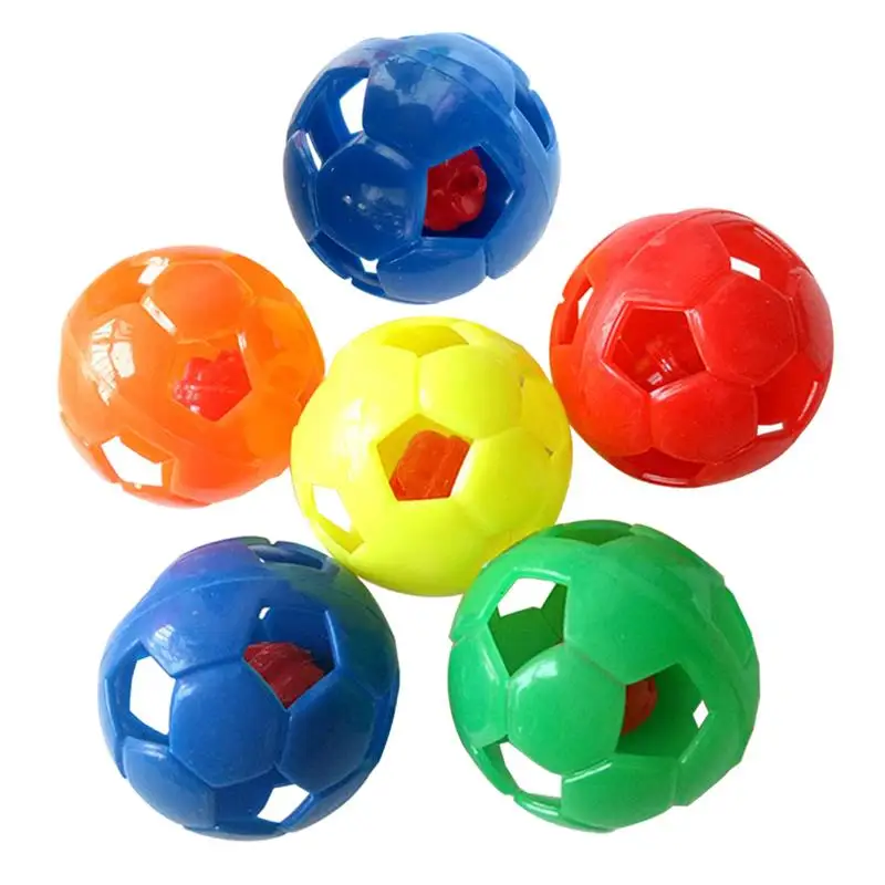 

6PCS Cat Ball Toy Interactive Plastic Creative Hollow Lattice Cat Ball Jingle Bell Cat Toy Kitten Chewing Toy