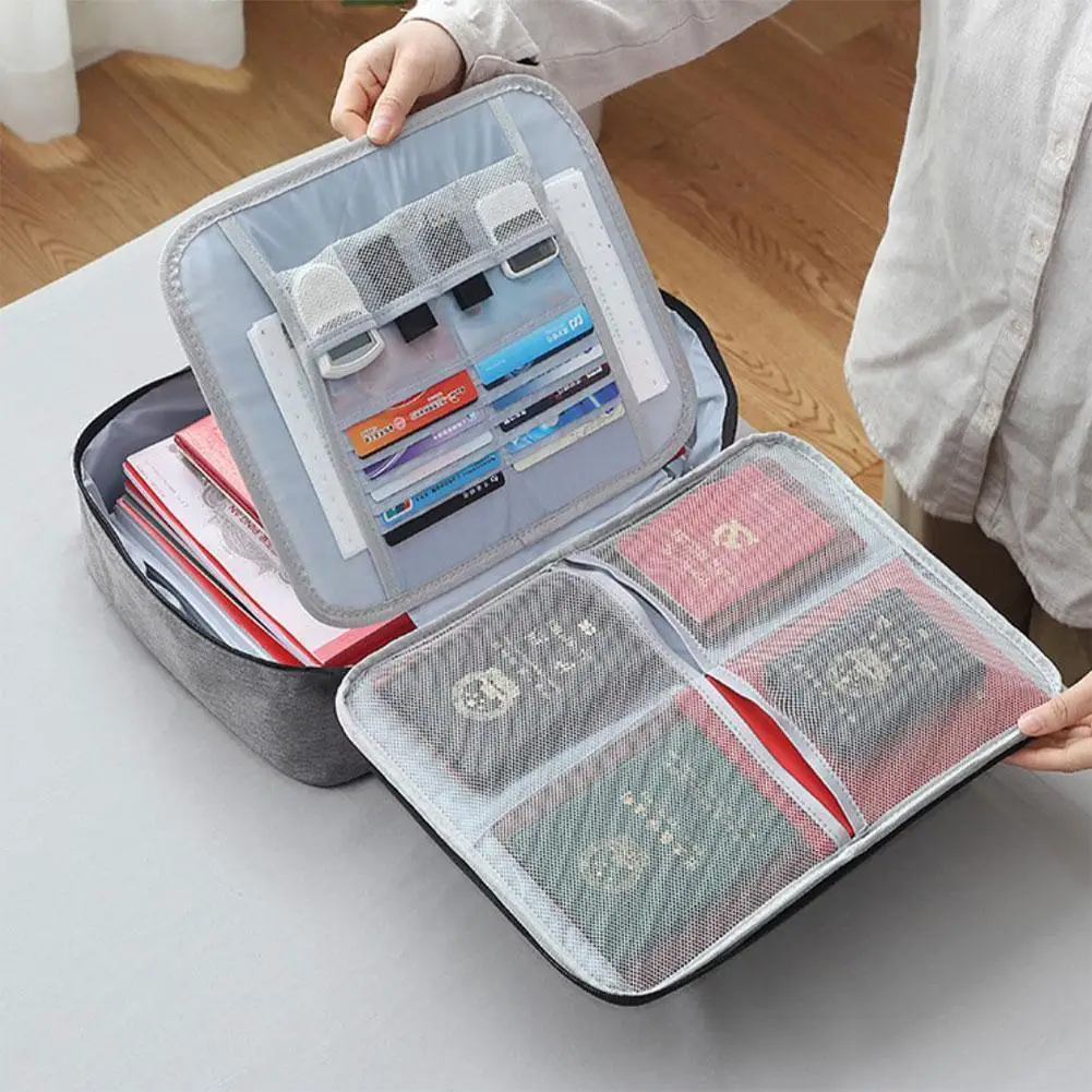 

Multi-layer Document Storage Bag Household Large-capacity With Holder Essential Storage Passport Storage Travel Oil Lock Ba K4j2