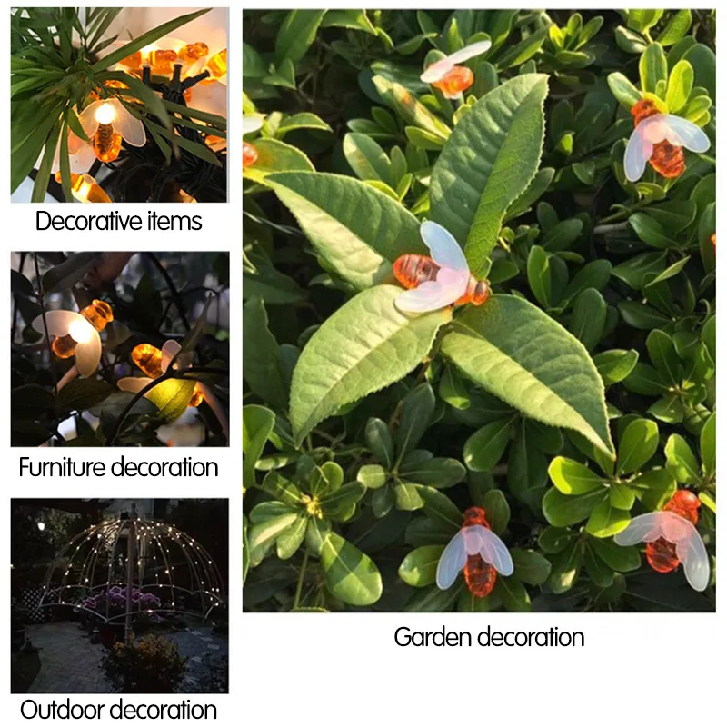 СВЕТОДИОДНАЯ Гирлянда в форме пчелы уличный водонепроницаемый Рождественский