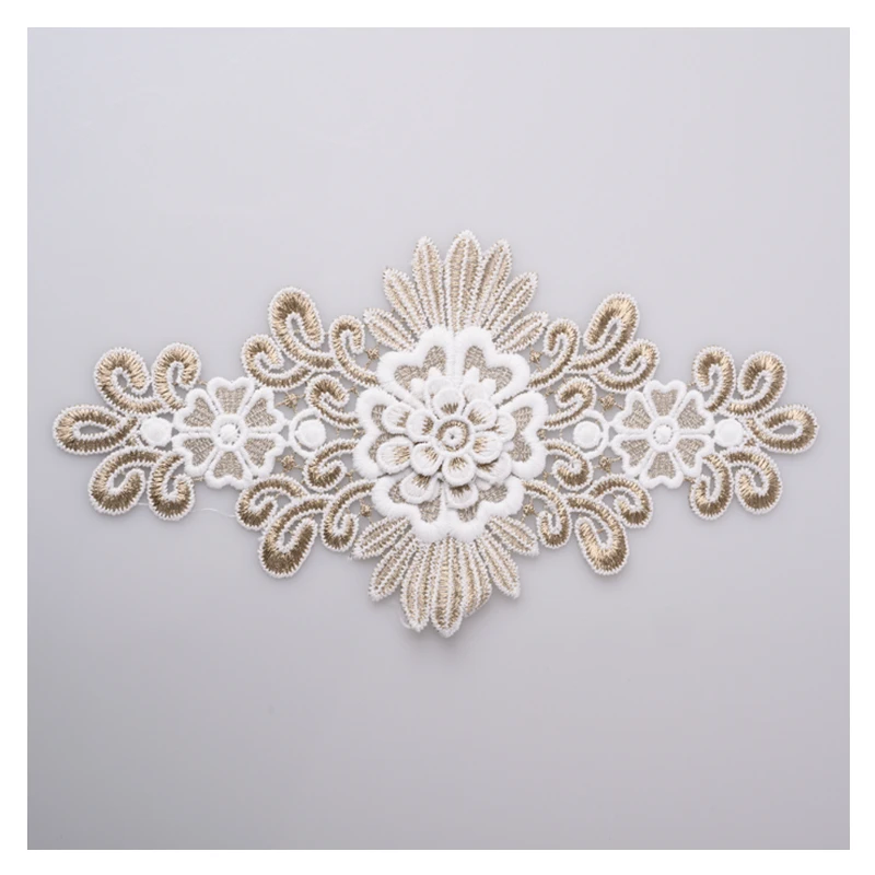 

Cusack 27x14 cm 3D Gold Lace Applique Trims for Garment Home Textiles DIY Crafts Lace Fabric Sewing