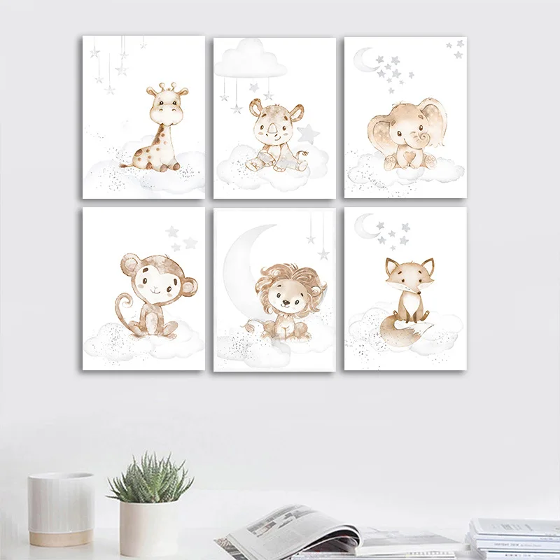 Животное из мультфильма обезьяна украшение детской комнаты живопись