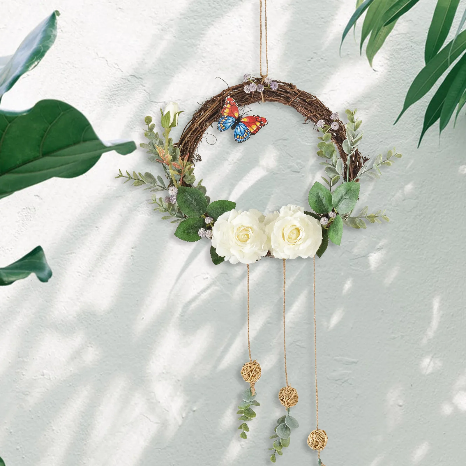 

Festival Decor Artificial Flower Wreath Suitable For Parties And Other Festivals Party Home Supplies Bow-Knot Garland