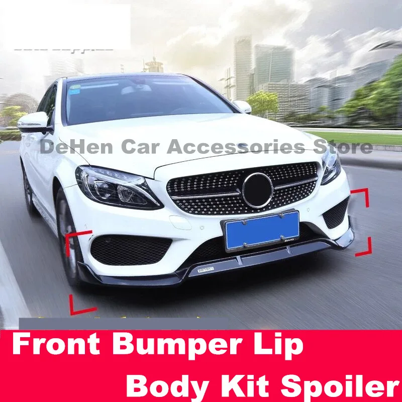 Передний бампер для губ комплект спойлер разветвители для Mercedes-Benz C Class W205 C205 C43 C63 AMG C180 C200 Sport