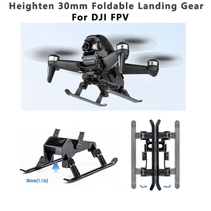 

For DJI FPV Extended Foldable Landing Gear Heighten 30mm Anti-fall Skid Protector Stand Leg for DJI FPV Combo Drone Accessoriess