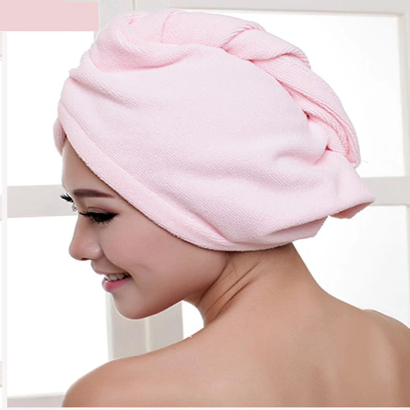 

Water Absorption Shower Cap Solid Color Thickening Microfiber Dry Hair Caps Bathroom Home Hotel Super Absorbent Dry Hair Towel