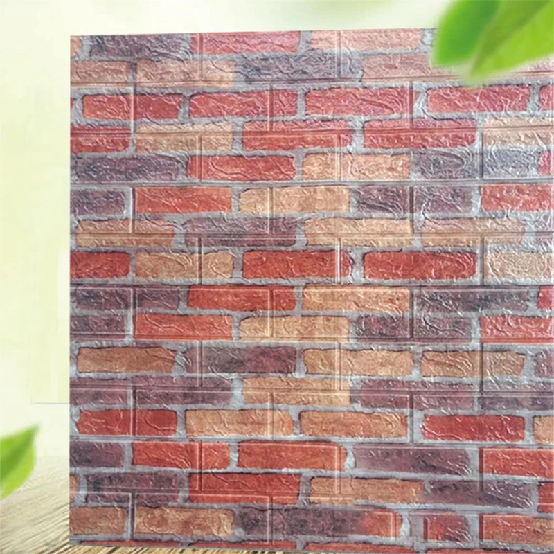 Наклейка на стену с имитацией кирпичной кладки водостойкая самоклеящаяся для