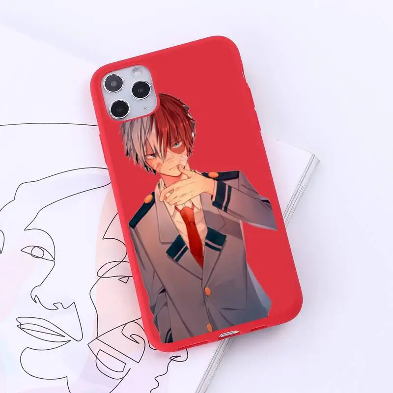 

My Hero Academia Phone Case Red Candy Color for iPhone 6 7 8 11 12 s mini pro X XS XR MAX Plus