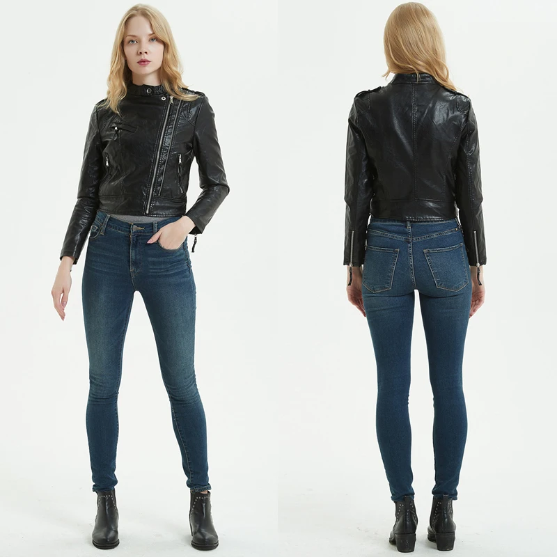 2020 Весенняя женская куртка veste femme желтая черная кожаная Модные повседневные