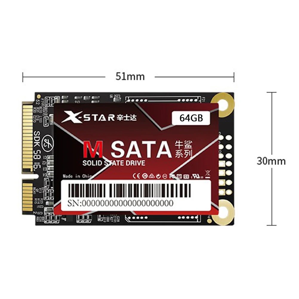 

mSATA SSD HDD Internal Solid State Hard Drive for Laptop Notebook (64GB)