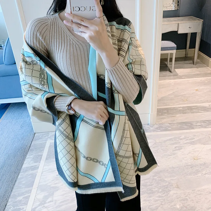 Новинка 2020 брендовый толстый кашемировый женский шарф зимний теплый из пашмины