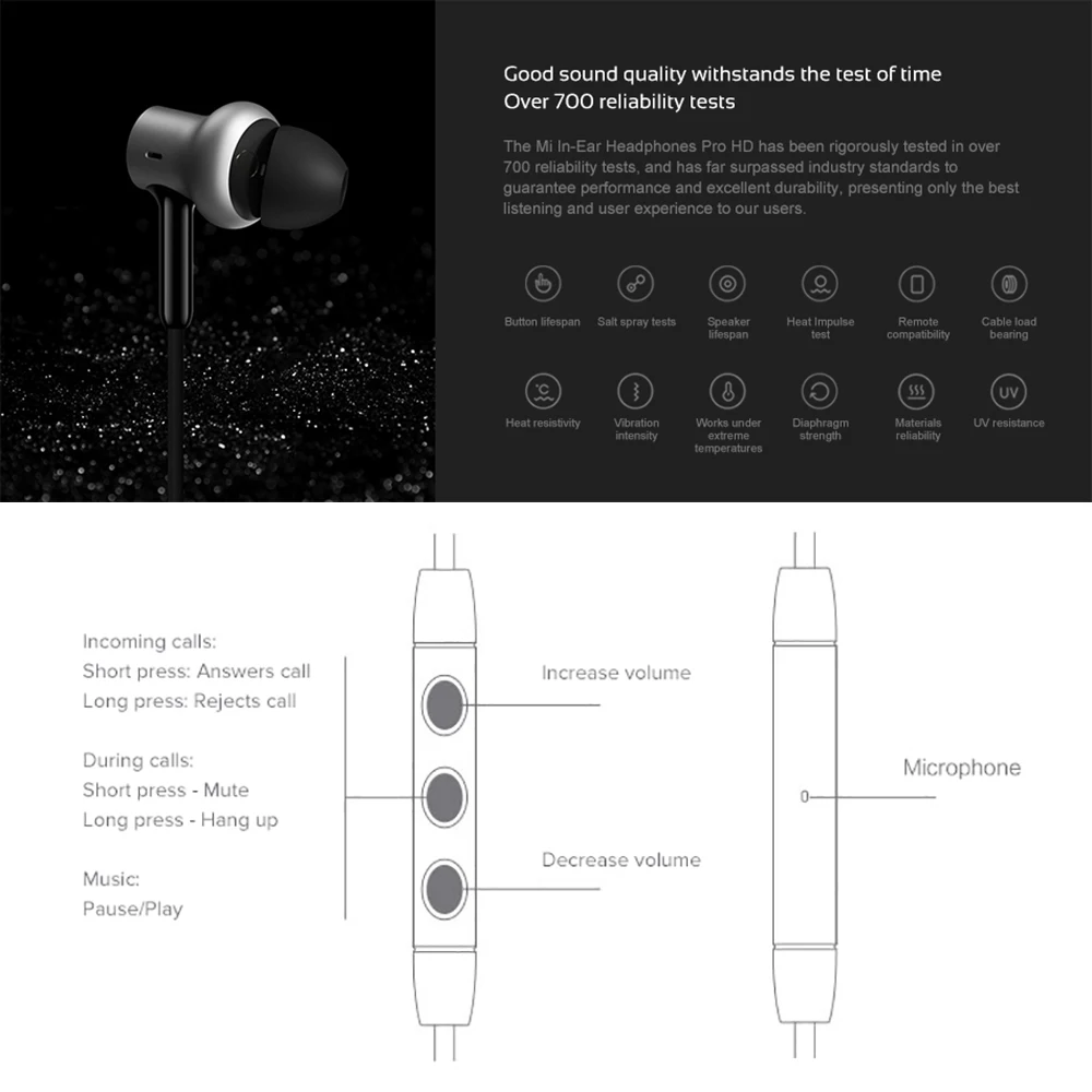Xiaomi наушники Hybrid Pro HD с микрофоном Удаленная гарнитура для Xiaomi huawei sony samsung MP4 MP3 PC телефон HD Hifi Wi