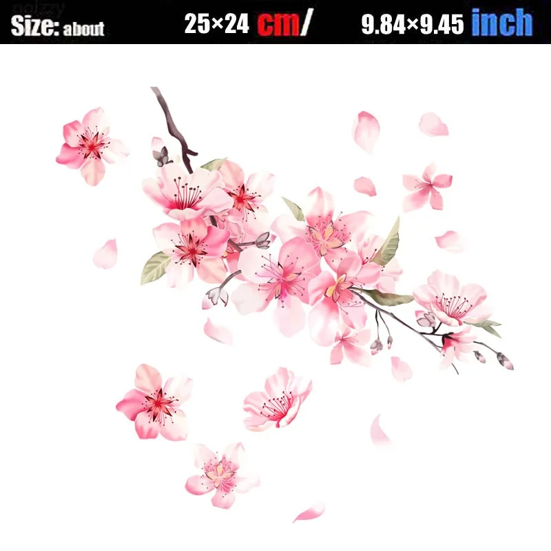 

Cherry Blossom Floral Car Stickers Love Pink Auto Vinyl Deca Bumperl Window Ipad for Women Car Tuning Styling Accessories