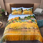23 шт., разноцветные постельные белья, Осенние цветовые наборы, 3D принт, кленовый пододеяльник для спальни, постельное белье, пододеяльник, домашний декор