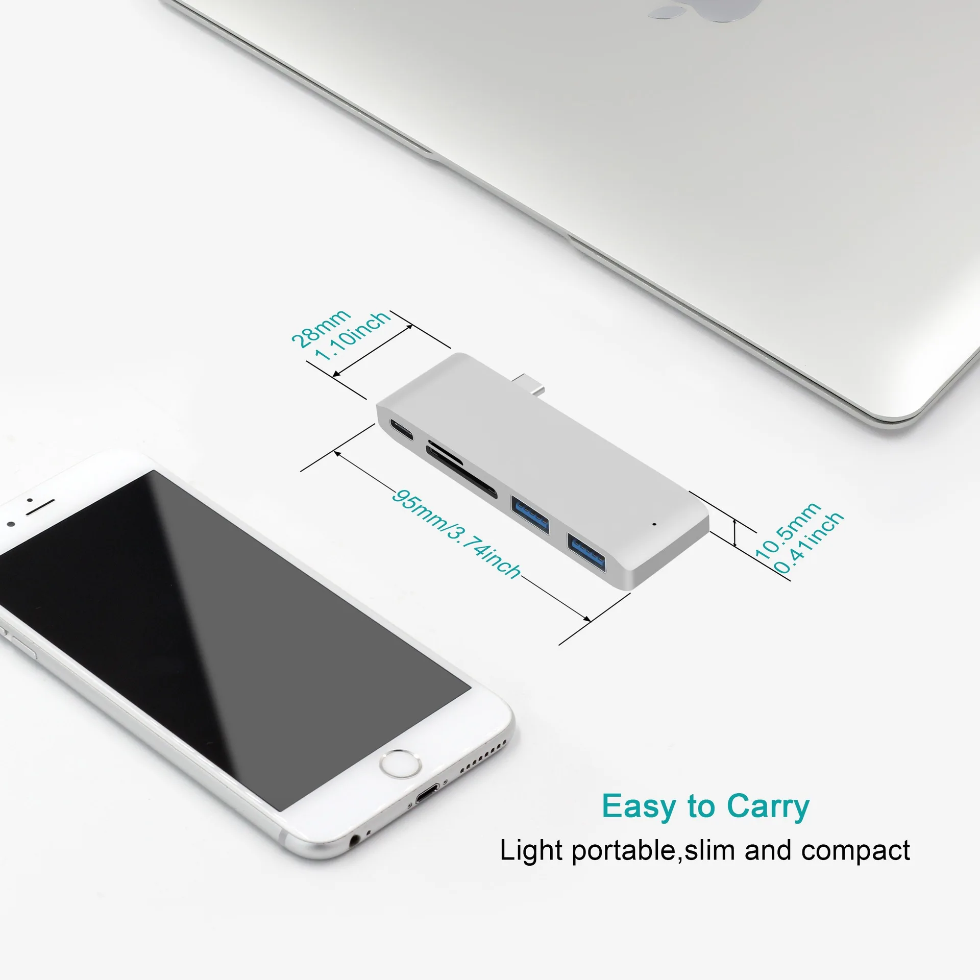 Портативный концентратор USB C 7 в 1 устройство для чтения карт памяти 3 0 SD TF