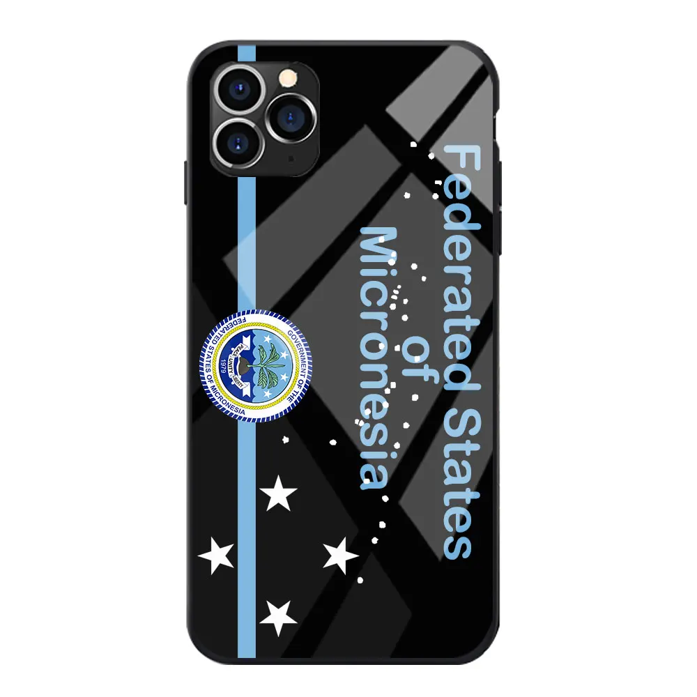 Телефонный чехол с задней панелью из закаленного стекла для Samsung A20 50 70 M20 30 S7 S8 S9 S10 LITE Edge PLUS NOTE Galaxy Federated States Micronesia.