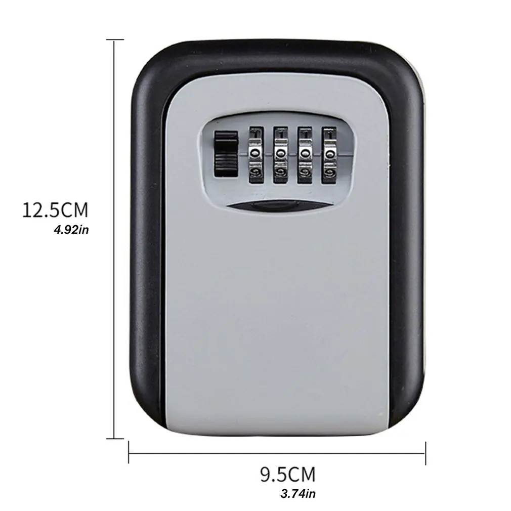 

Key Lock Box Wall Mounted Aluminum alloy Key Safe Box Weatherproof 4 Digit Combination Key Storage Lock Box Indoor Outdoo