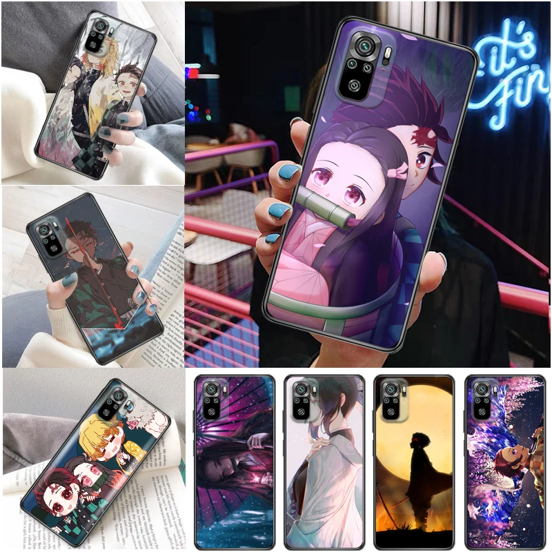 

Demon Slayer Kamado Tanjirou Agatsuma Zenitsu Kimetsu No Yaiba Kamado Nezuko Phone Case For Xiaomi Redmi Note 10 10T Pro Coque