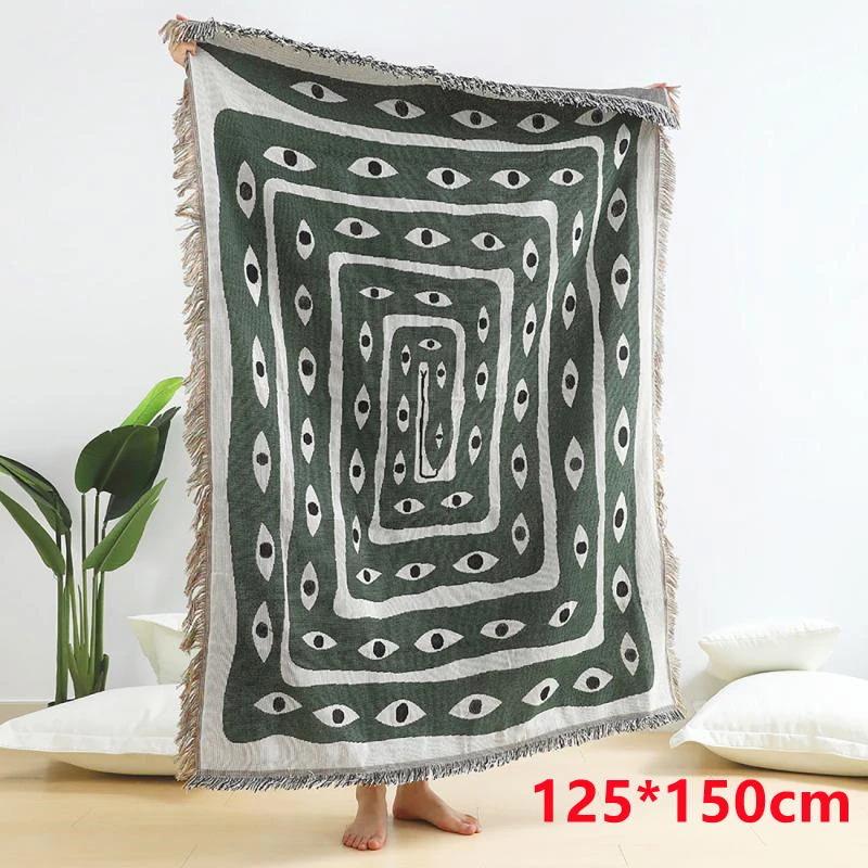 Casual Flower Pattern Blanket Carpet Sofa Leisure Carpet Tapestry Sofa Blanket Throw Blankets for Home Decoration 125*150cm