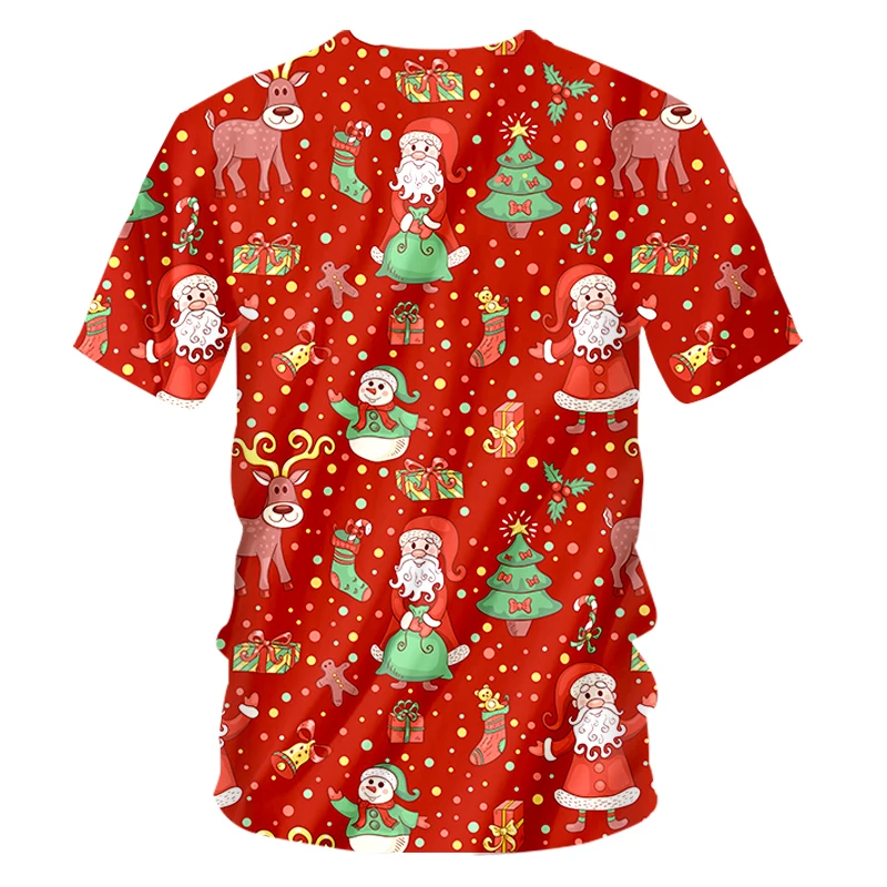 OGKB Men's New 3D Printed Snowman Gift Box Best Selling T Shirt 6XL Personality Large Size Christmas O Neck Tshirt