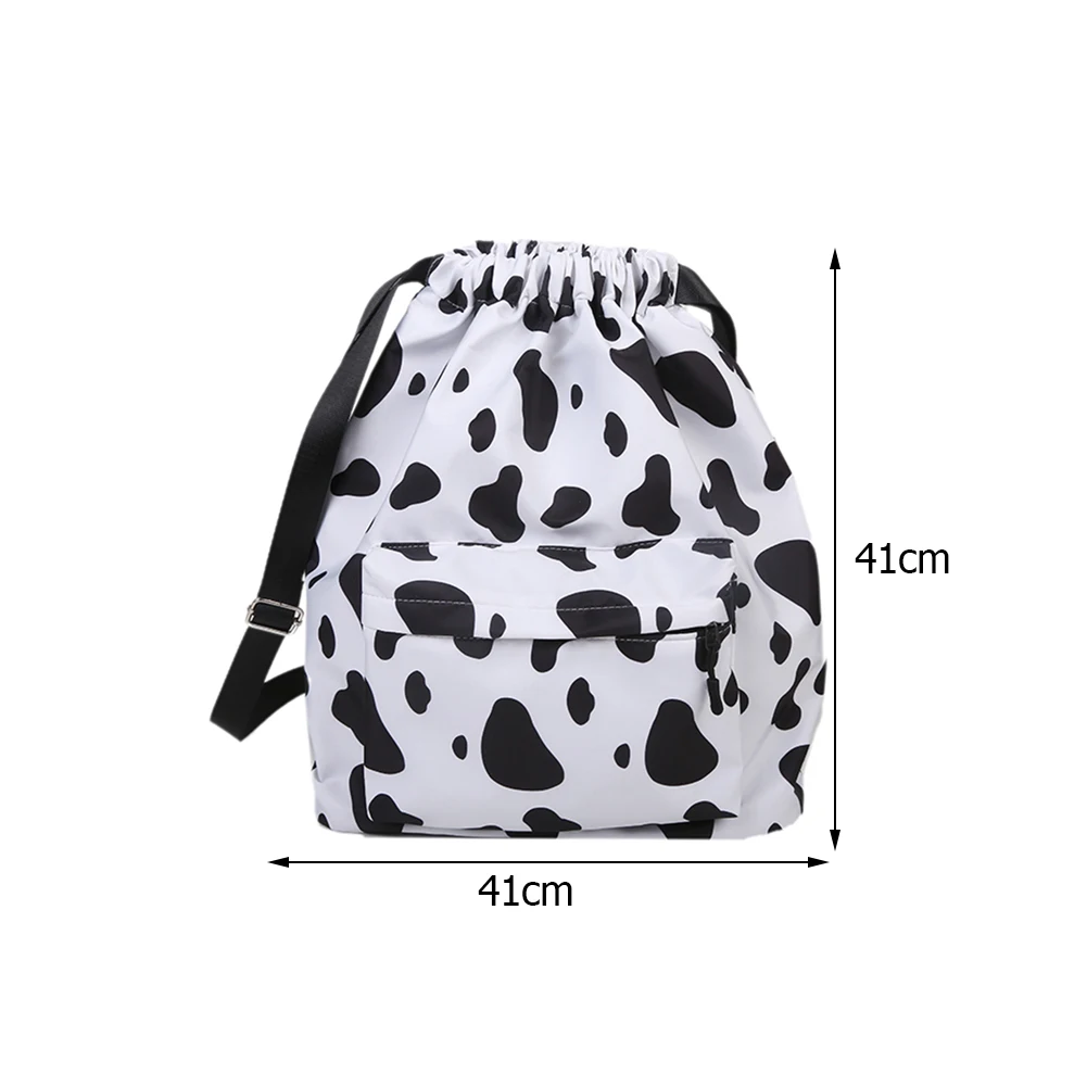 

Fashion Women Cow Print Oxford Cloth Shoulder Bag Backpack Casual Rucksack Large Capacity Student Casual Schoolbag