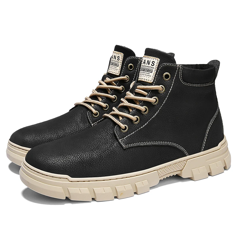 spesifikasi Kualitas Dr Fashion Kulit Sepatu Pria Boots Martin Boots Sepeda Motor Sepatu Musim Gugur Musim Dingin Sepatu 2019 Baru Kekasih Sepatu Bot Salju