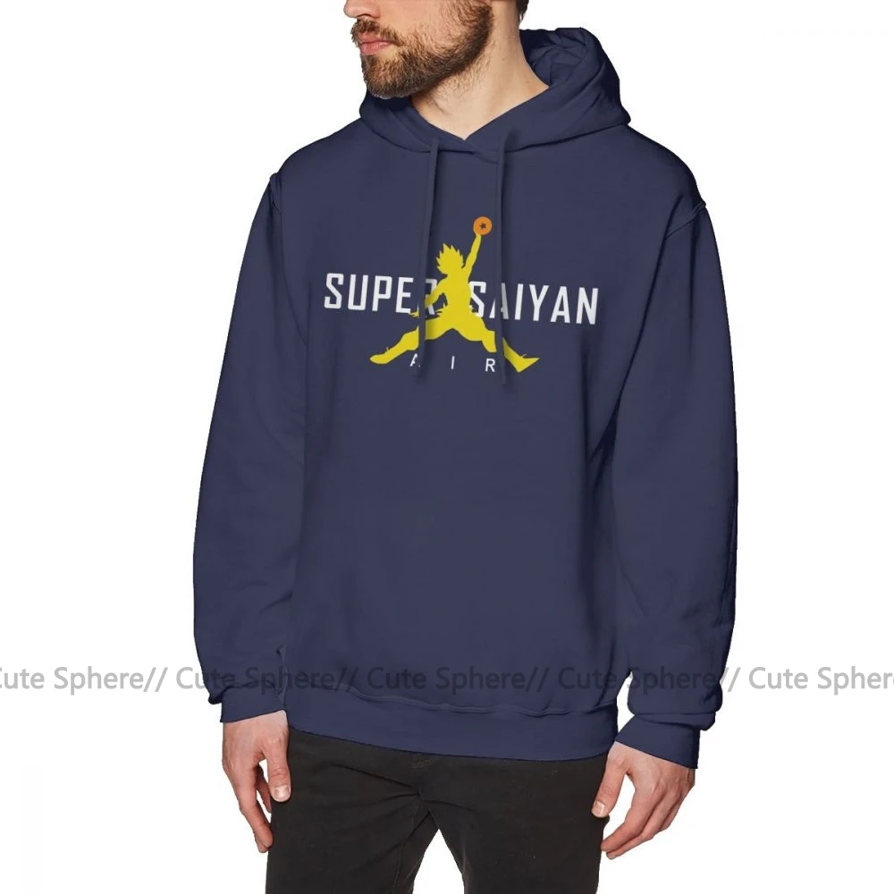 Dragon Ball Z худи Air Super Saiyan классические толстовки Длинные Большой пуловер худи хлопок черный теплый уличная мужская Толстовка - Цвет: Navy Blue