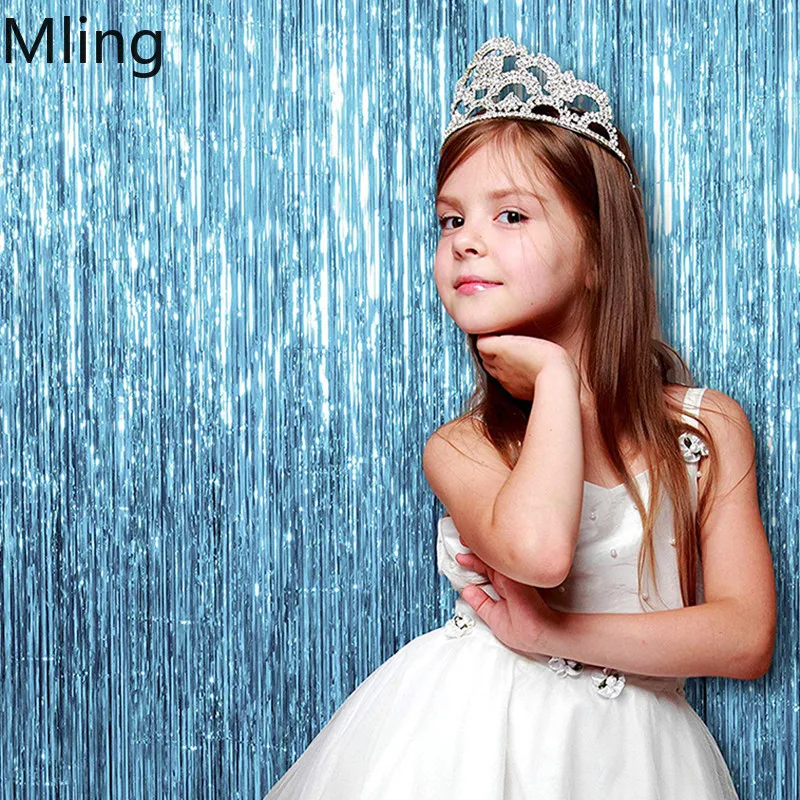 Свадебный фон для фотосъемки с блестками золотистого цвета бахромой из фольги и