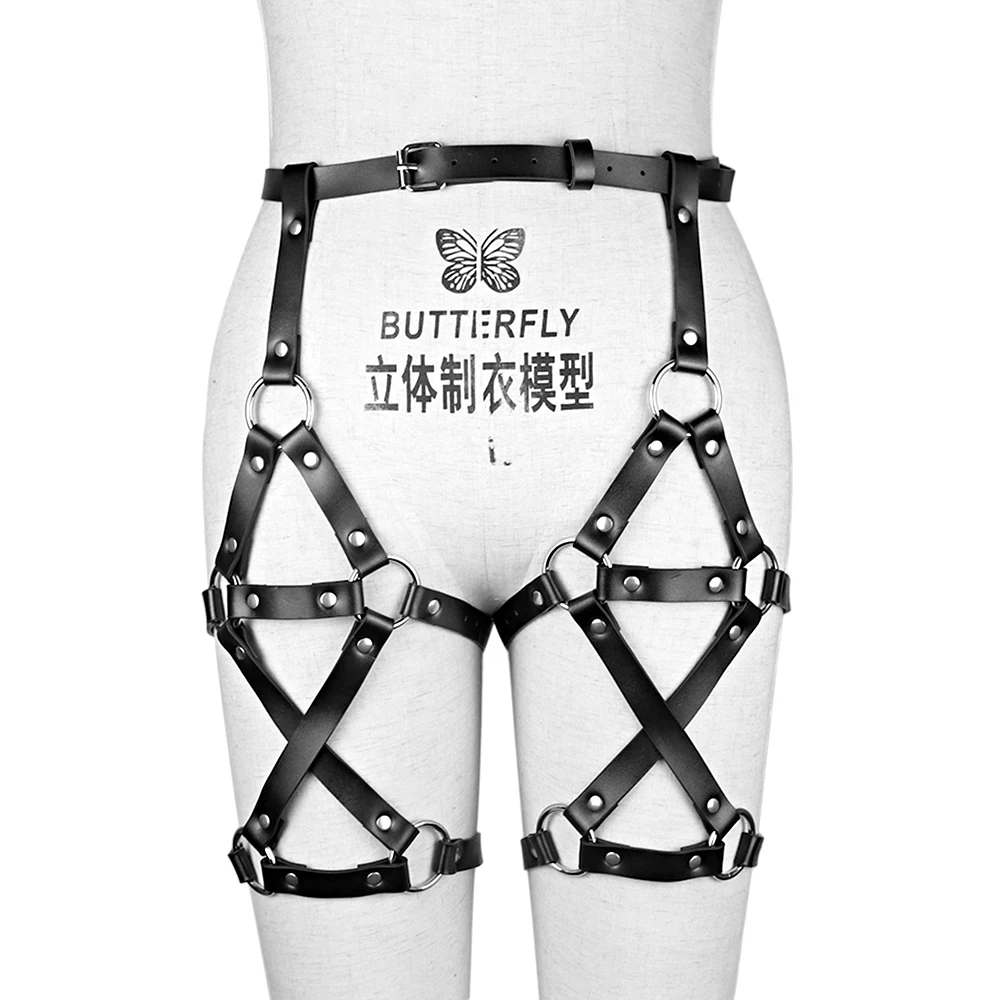 Кожаные подвязки UYEE в стиле панк готическое сексуальное боди БДСМ чулки для ног