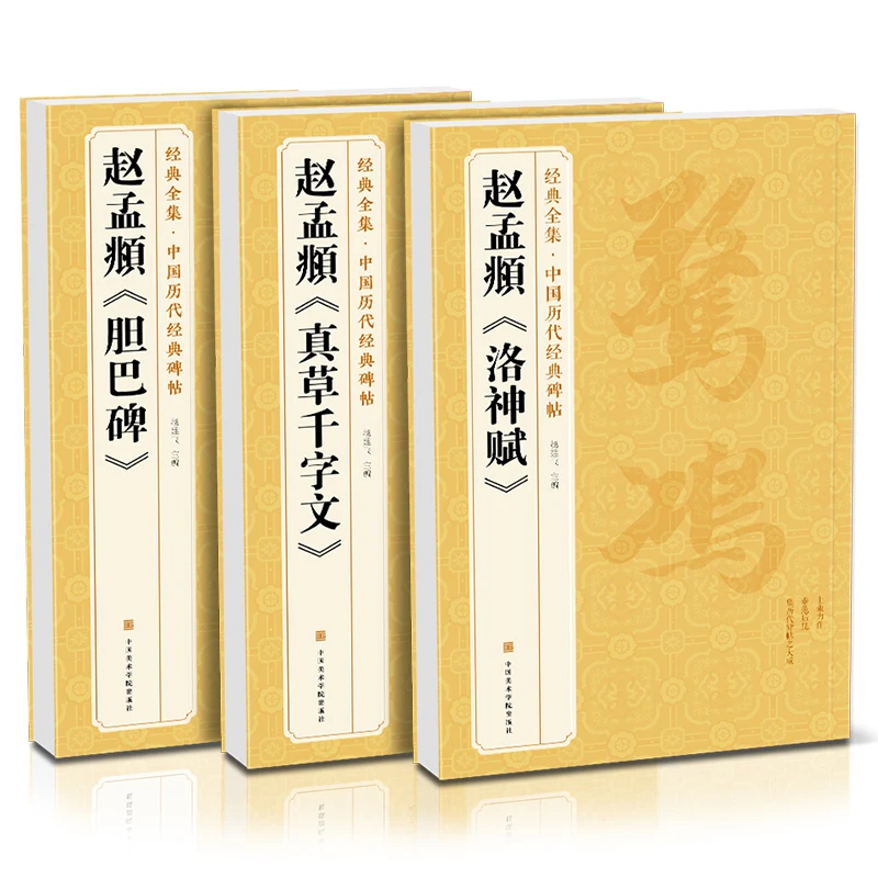 3pcs Zhao Mengfu Calligraphie Copybook Set Original Inscription Running Regular Script Copybook The Essence of Chinese Rubbings