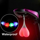 Фонарь велосипедный в форме сердца, водонепроницаемый силиконовый задний фонарь с шариками, предупреждающий светодиод для езды на велосипеде ночью
