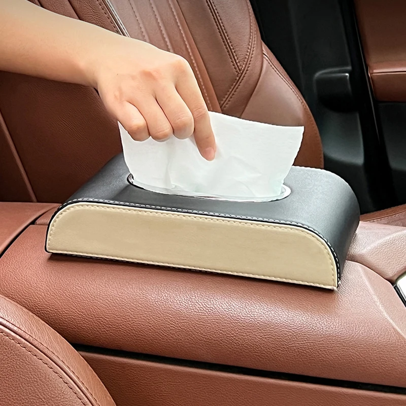 

Car Tissue Boxes Car Seat Organizer Storage Middle Center Console Tissue Bag Paper Box Organizer Wear-resistant Auto Accessories