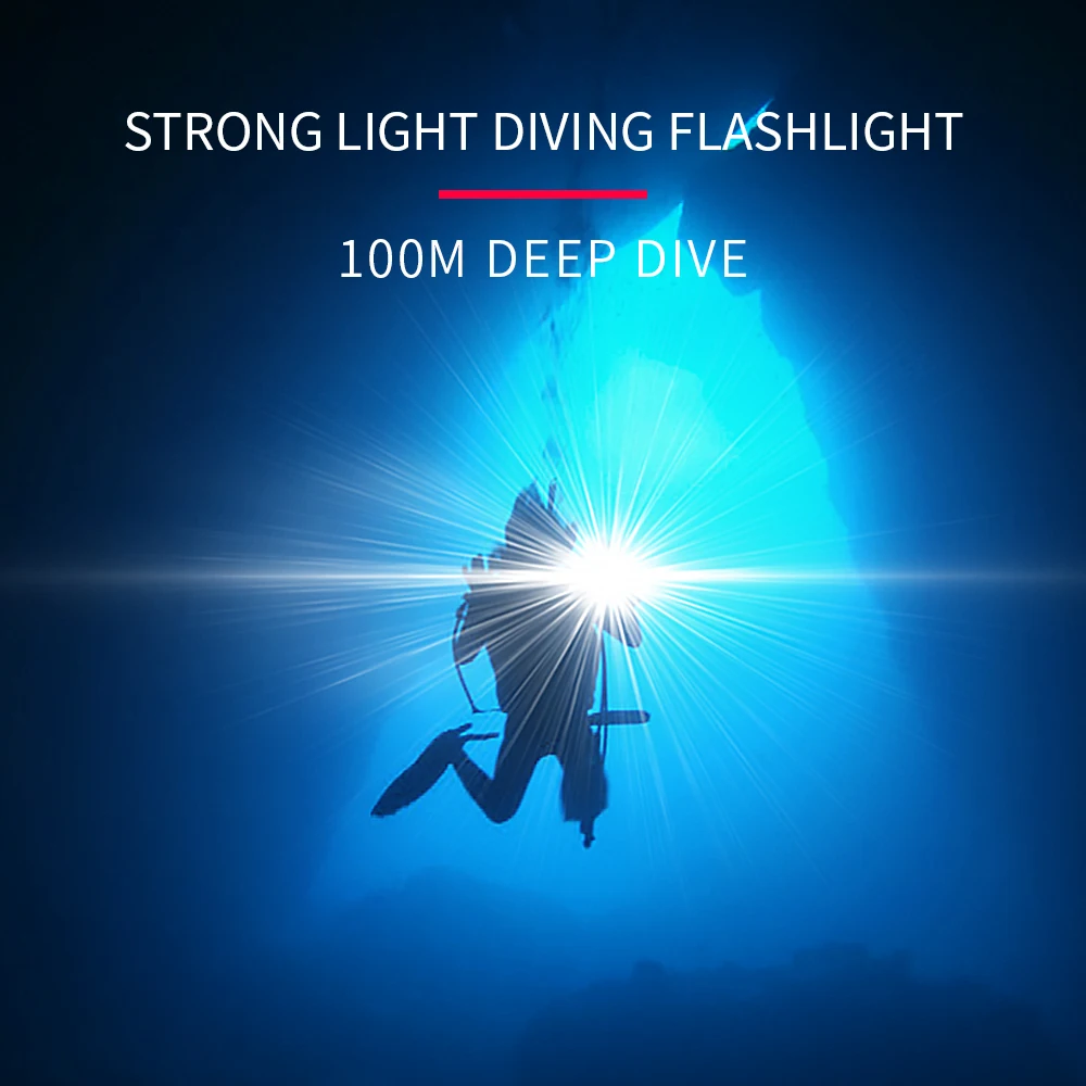 Preise Professionelle Tauchen Taschenlampen Unterwasser Wasserdichte IP68 Outdoor Beleuchtung Tauchen Lichter Scheinwerfer Super Helle Hohe Leistung