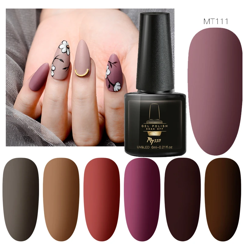 Mtssii 6 мл Матовый верхний слой Цветной Гель лак для ногтей впитывающий УФ
