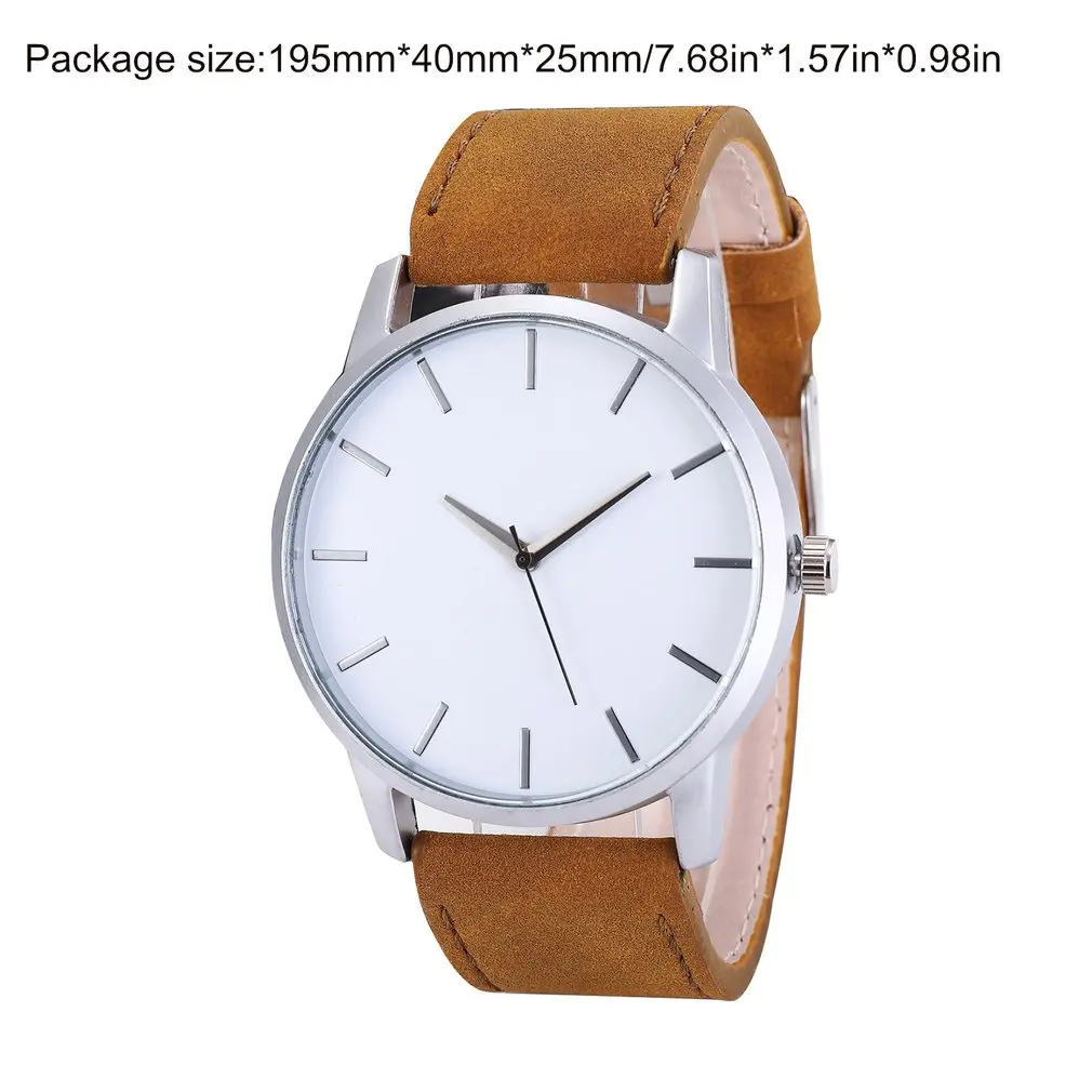 

No Calendar Matte Belt Men Watch Business Big Black Brown Round Luxury Elegant Watch Leather Strap Quartz Sports Ourdoor Watch