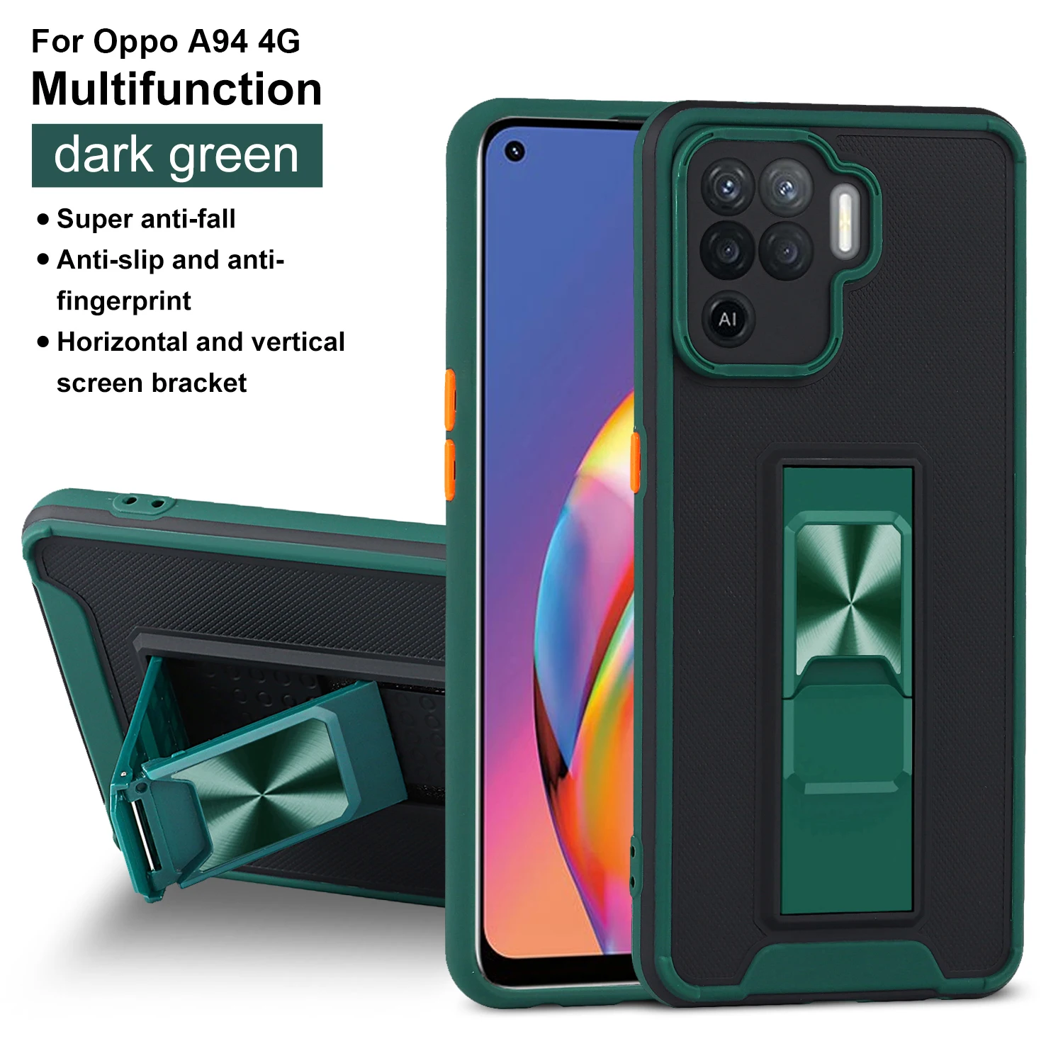 

Luxury Shockproof Armor Rugged Phone Case For OPPO A93 A94 A54 A74 A53S A73 A15 A15S A33 A53 5G 4G 2020 Magnetic Kickstand Cover