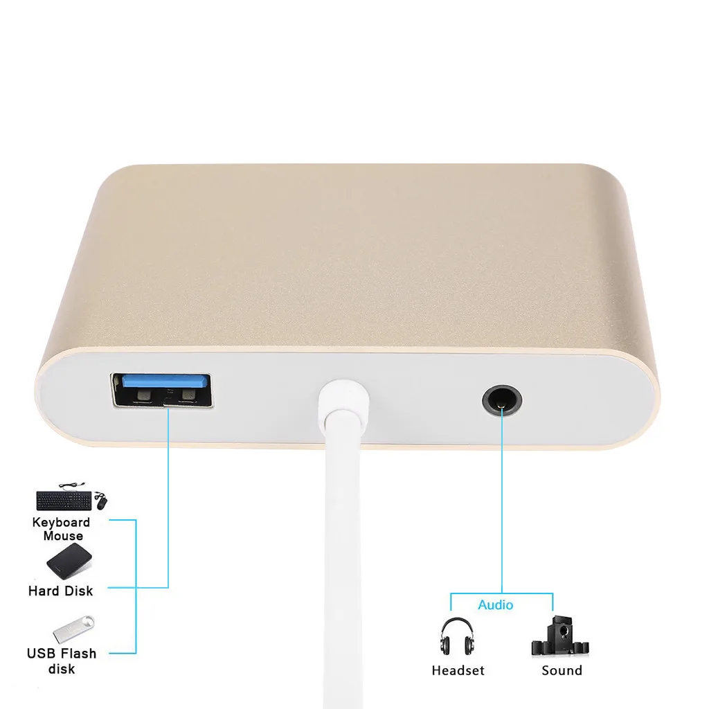 OMESHIN концентратор USB Type C к 3 0 HDMI VGA аудио адаптер 5 в 1 многопортовый конвертер Тип