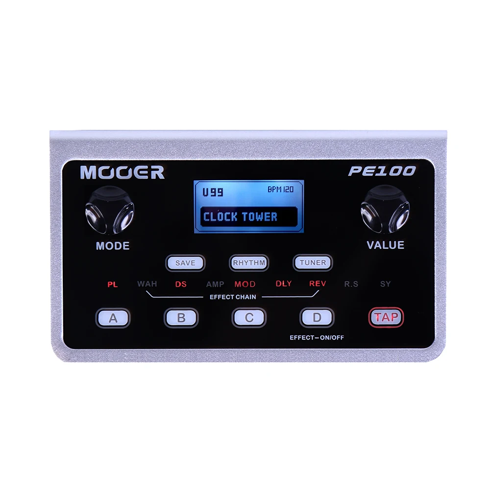 Мультиэффектный процессор MOOER PE100 портативная педаль для гитары 40 узоров