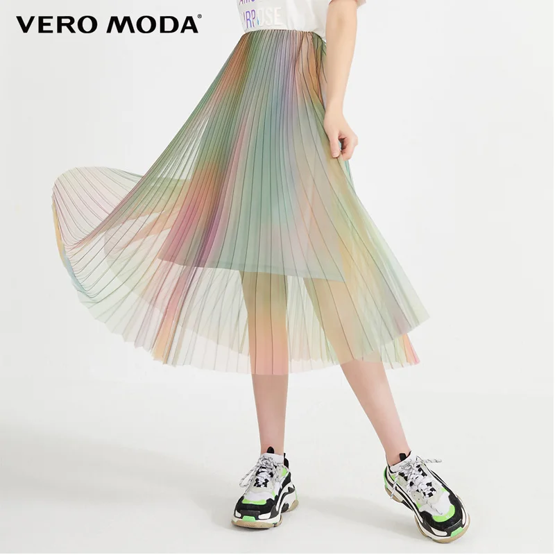 

Vero Moda Gradient Color Mesh Pleated Skirt|32011G523