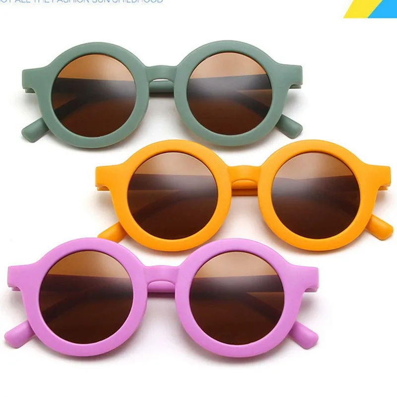 

2021 Fashion Round Kids Sunglasses Boys Girls Summer New Colorful Sun Glasses Vintage Cute Children Eyewear Lentes De Sol