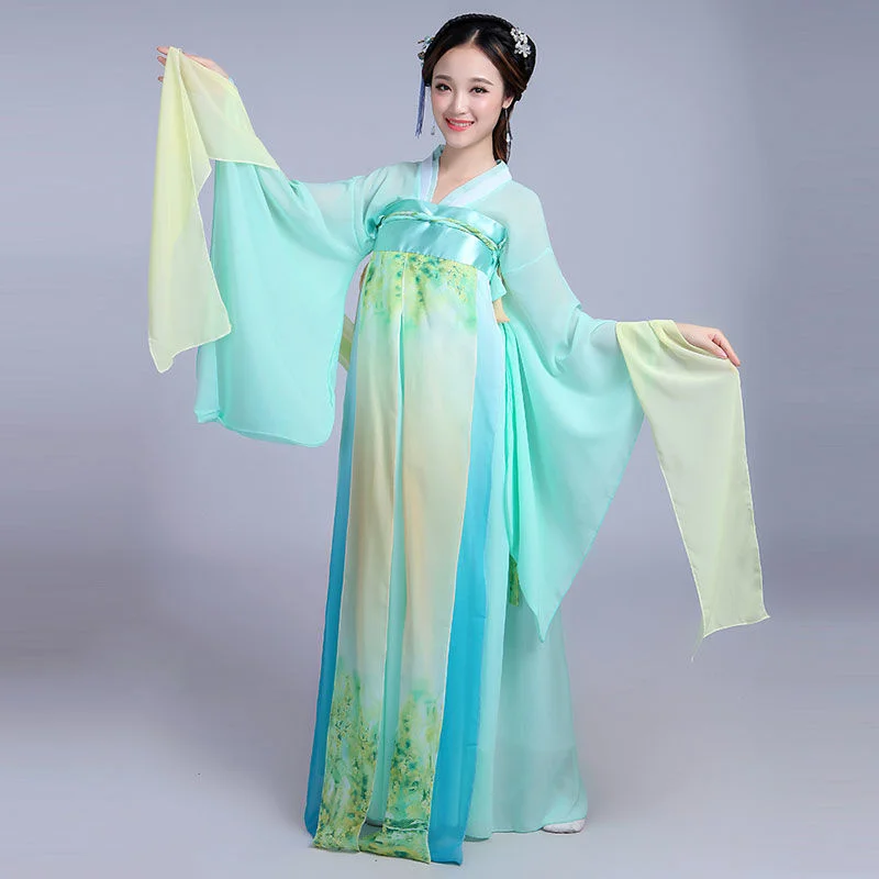 

Traditional women's Chinese dancing costume hanfu ancient Chinese dress for women dressed as folk festival performance clothes