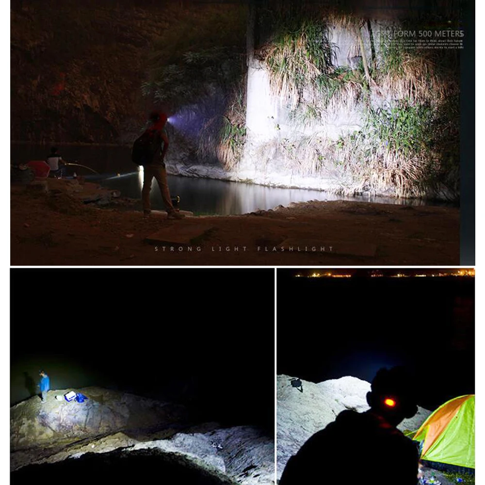 Светодиодный налобный фонарь с зумом лампе головная фара xml t6 18650