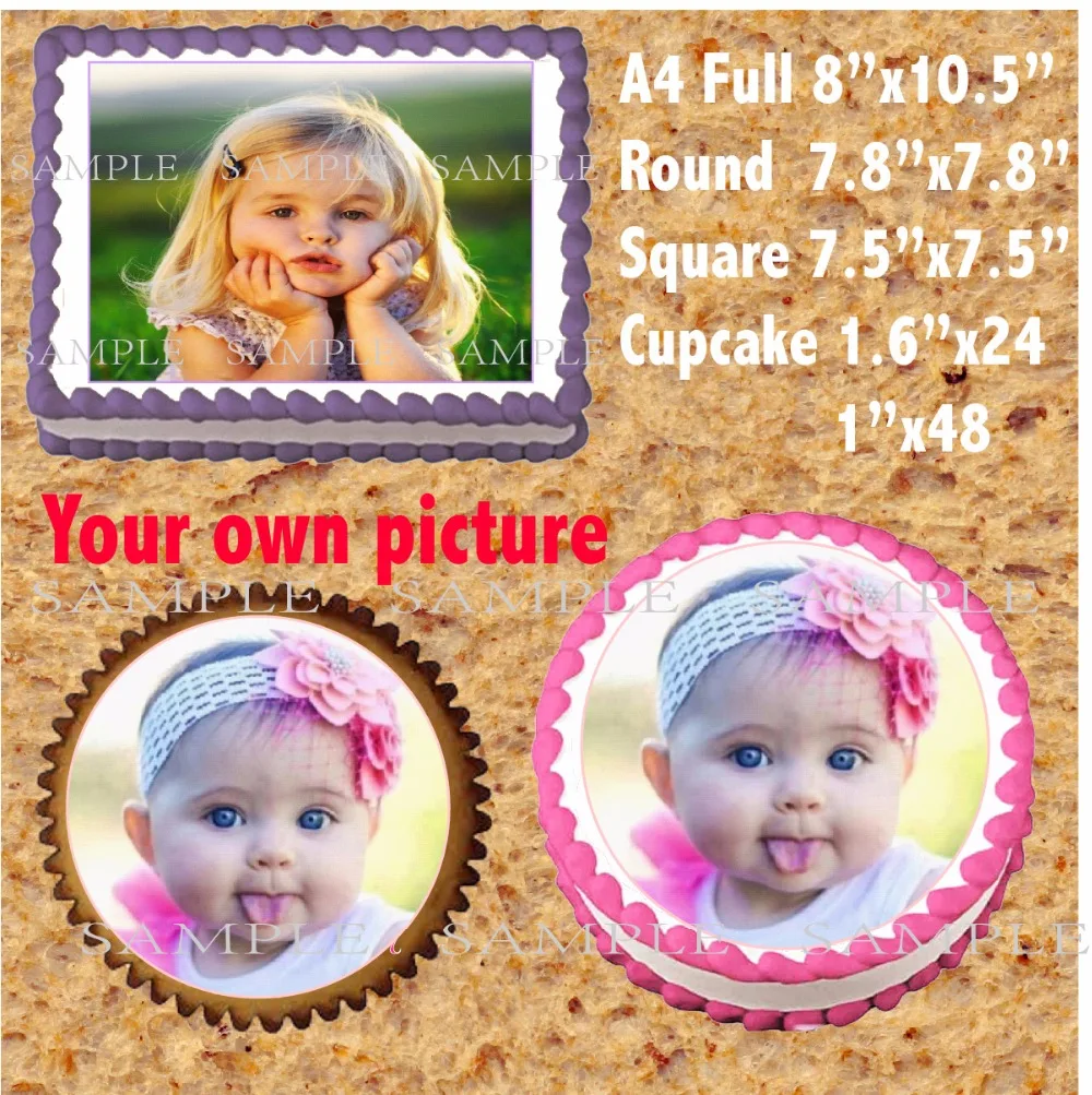 Ваш собственный рисунок съедобный Топпер для торта Вафля рисовая бумага торт