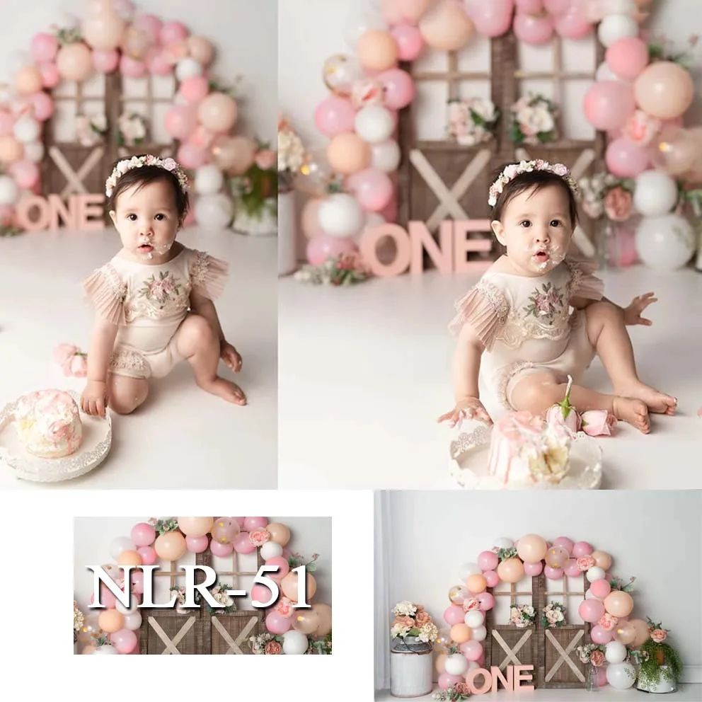 Girls 1st Birthday Backdrop Cake Smash Photography Background Newborns Are Welcome Backdrop for Flowers Balloons Decorate Props