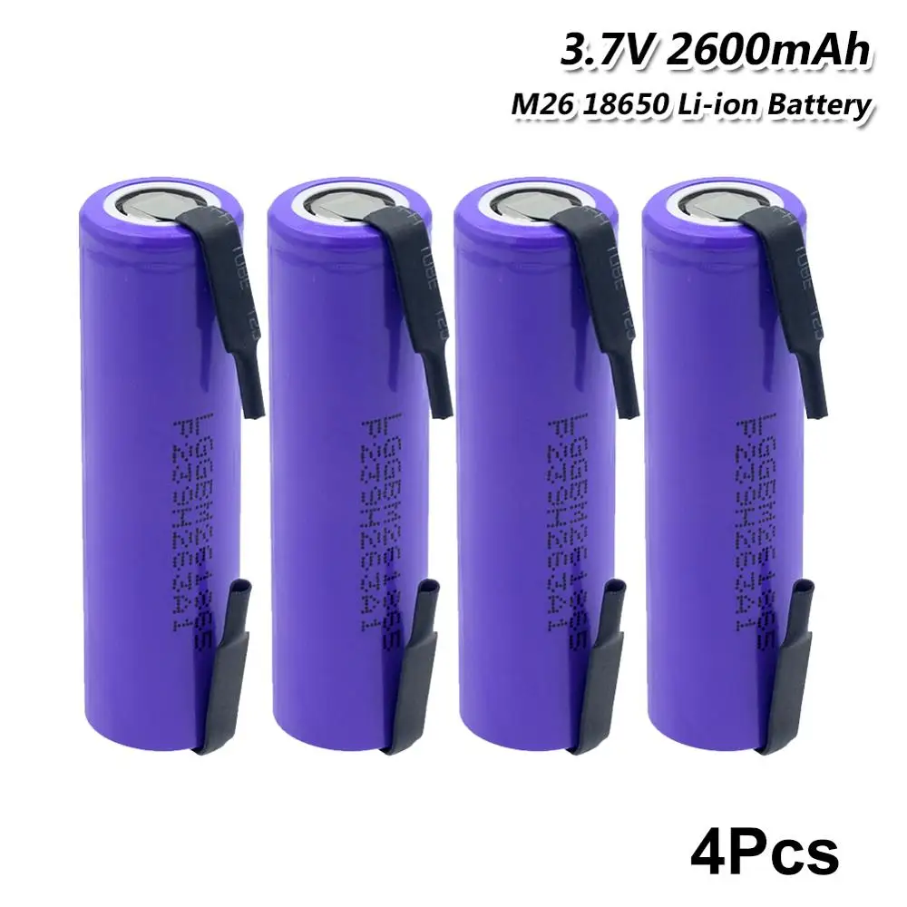 YCDC M26 18650 литиевая батарея 4 шт. 2600 мАч 3 7 в с высоким потоком энергии 10 А